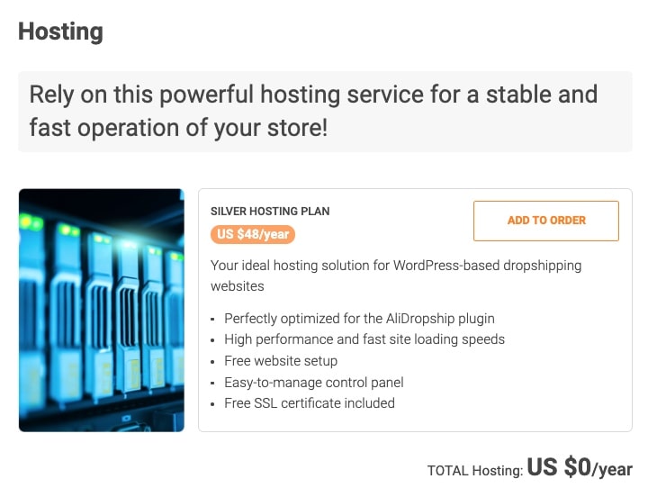 an image that shows you need hosting to set up an online store