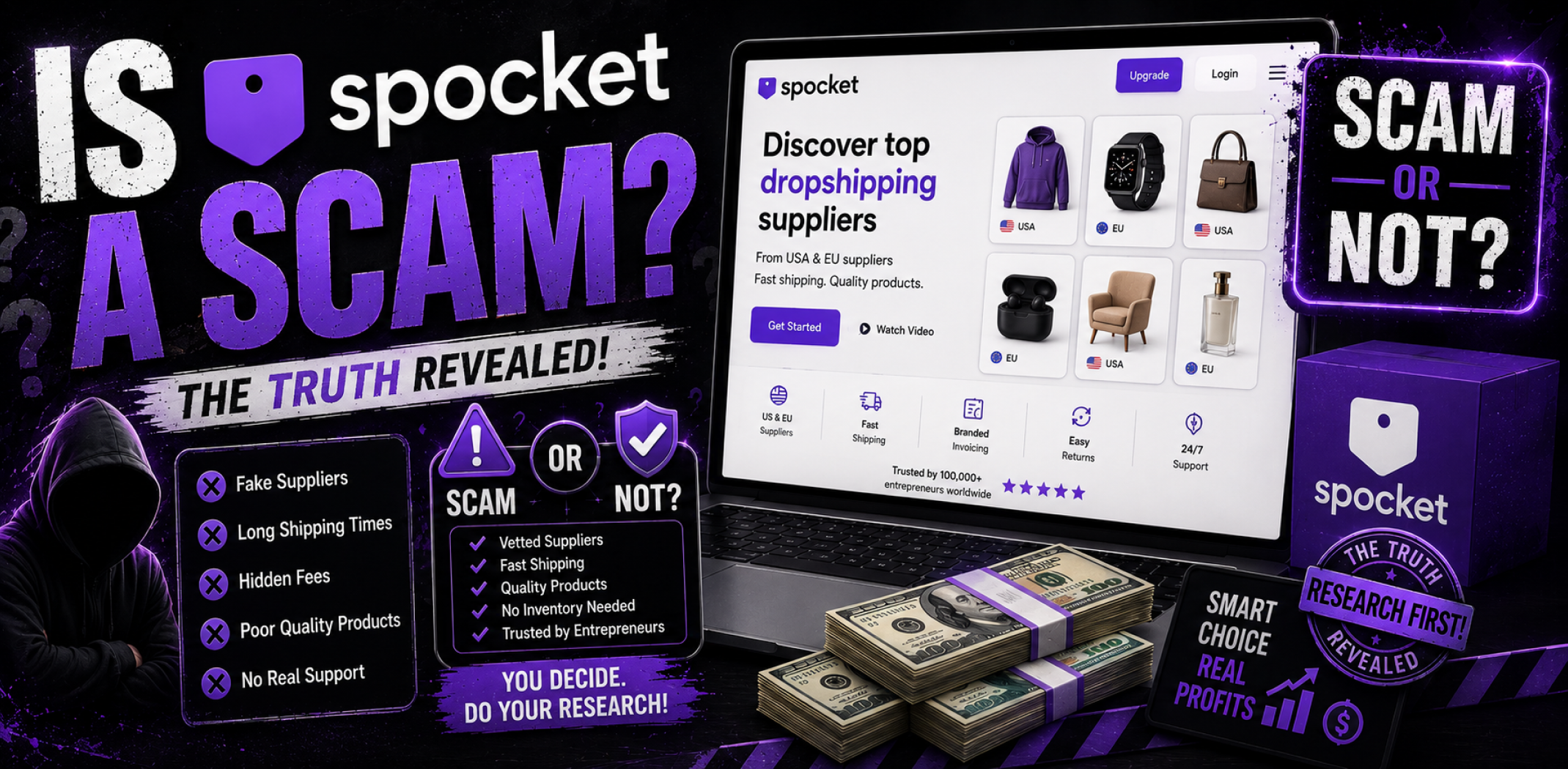 Featured image for an article about Is Spocket a scam.