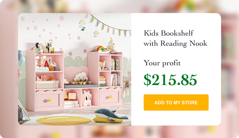 Kids Bookshelf with Reading Nook