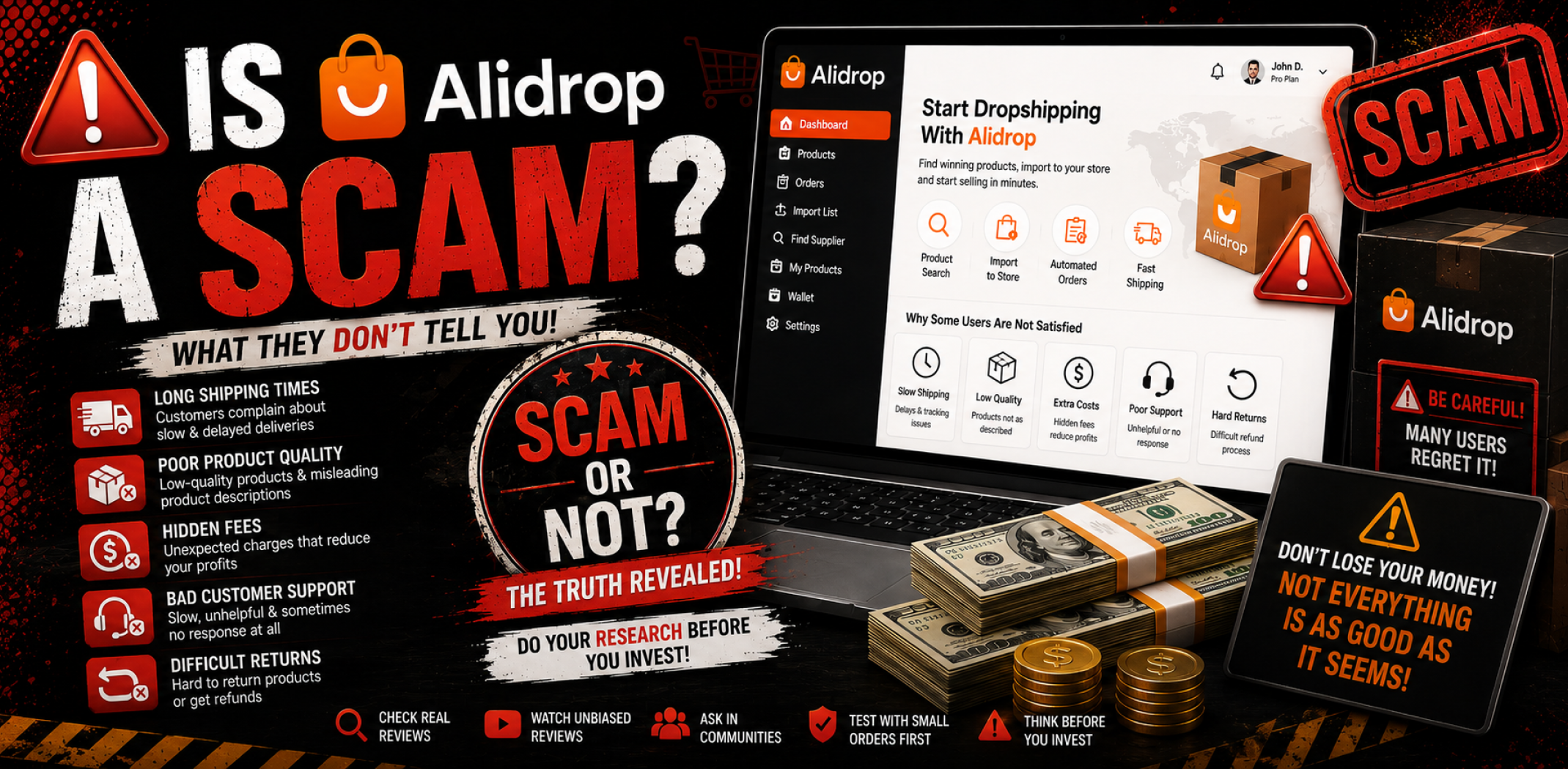 Featured image for an article about Is Alidrop a scam.