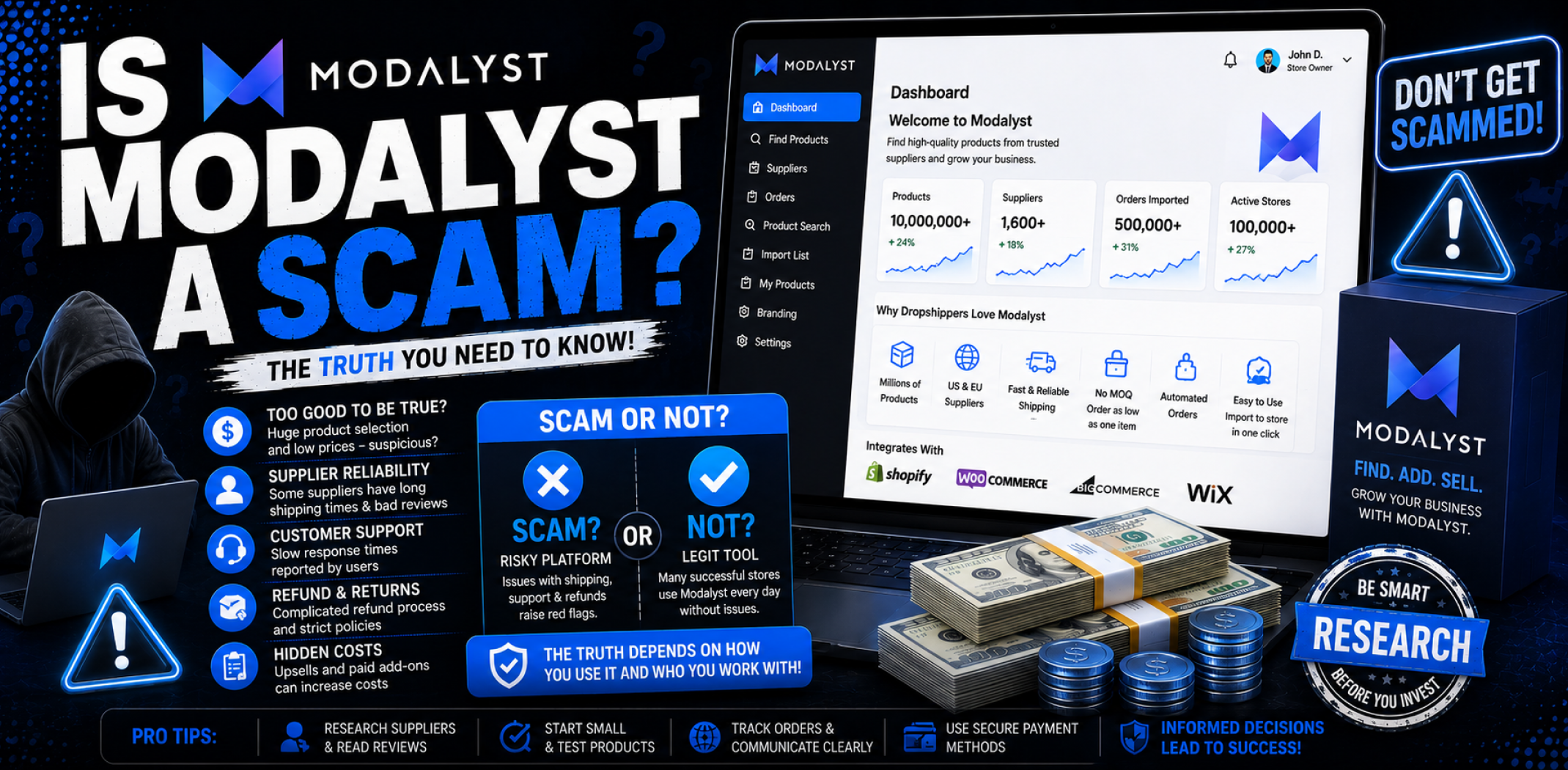 Featured image for an article about Is Modalyst a scam.