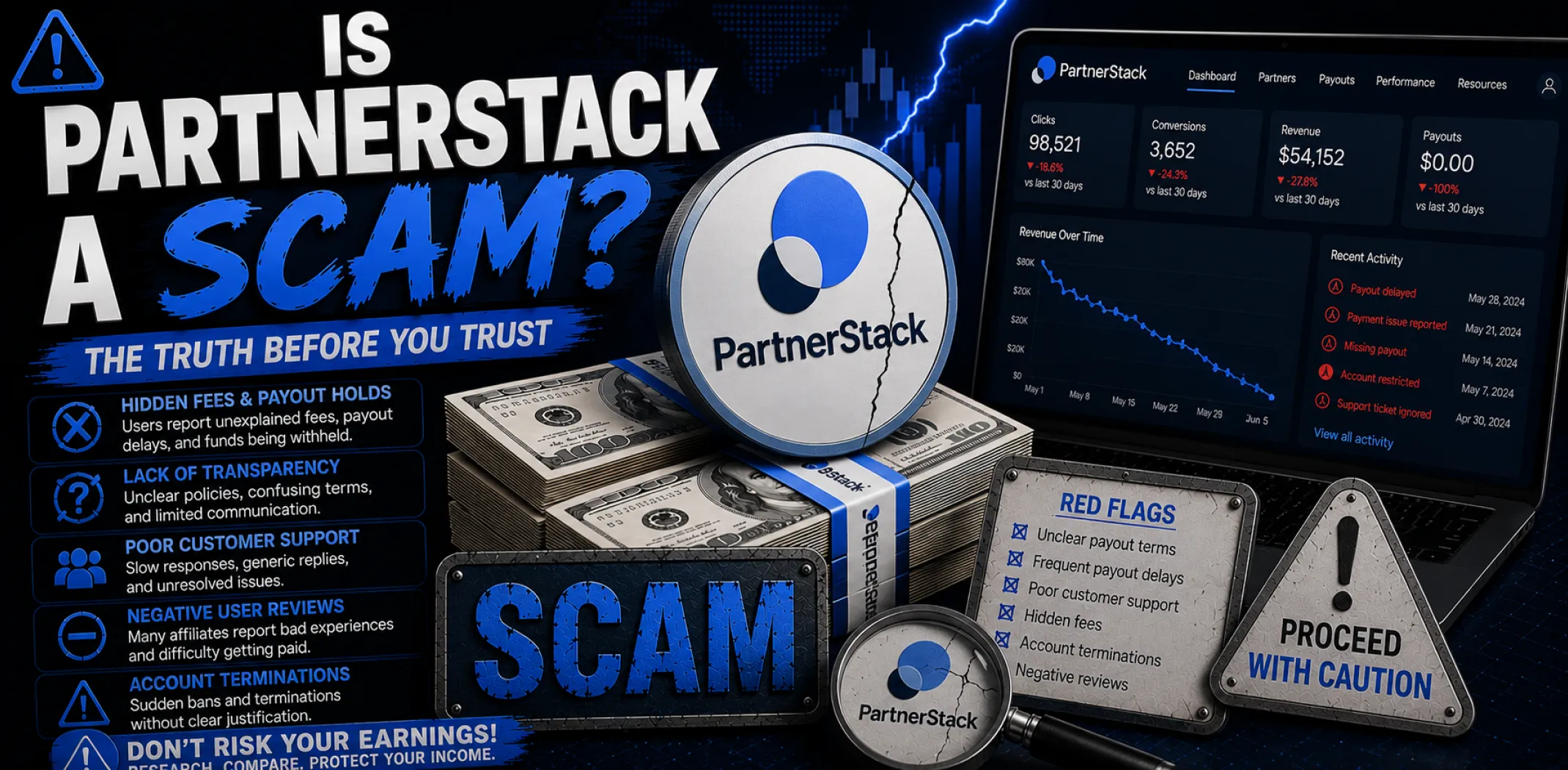 Featured image for an article answering the question "Is PartnerStack a scam?"