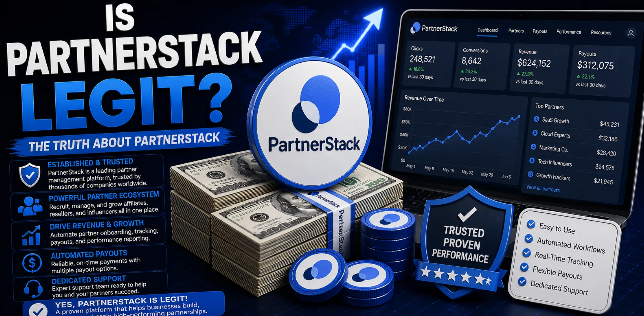Featured image for an article answering the question "Is PartnerStack legit?"
