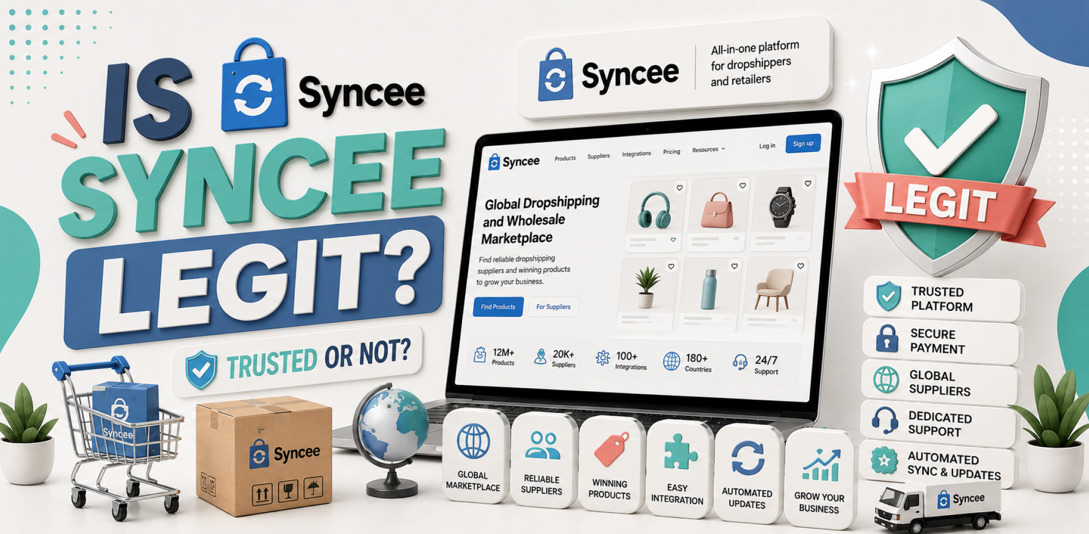 Featured image for an article about Is Syncee legit.