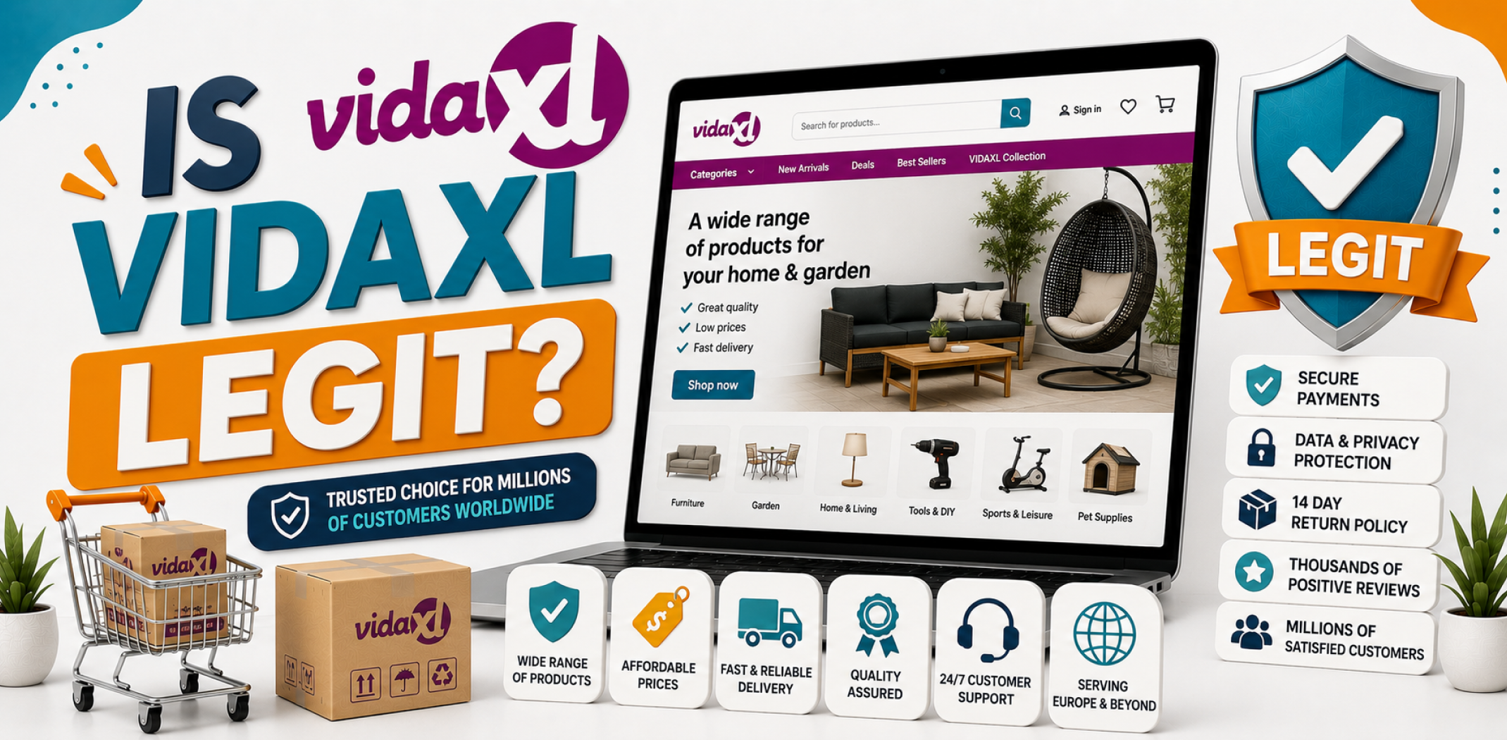 Featured image for an article about Is VidaXL legit.